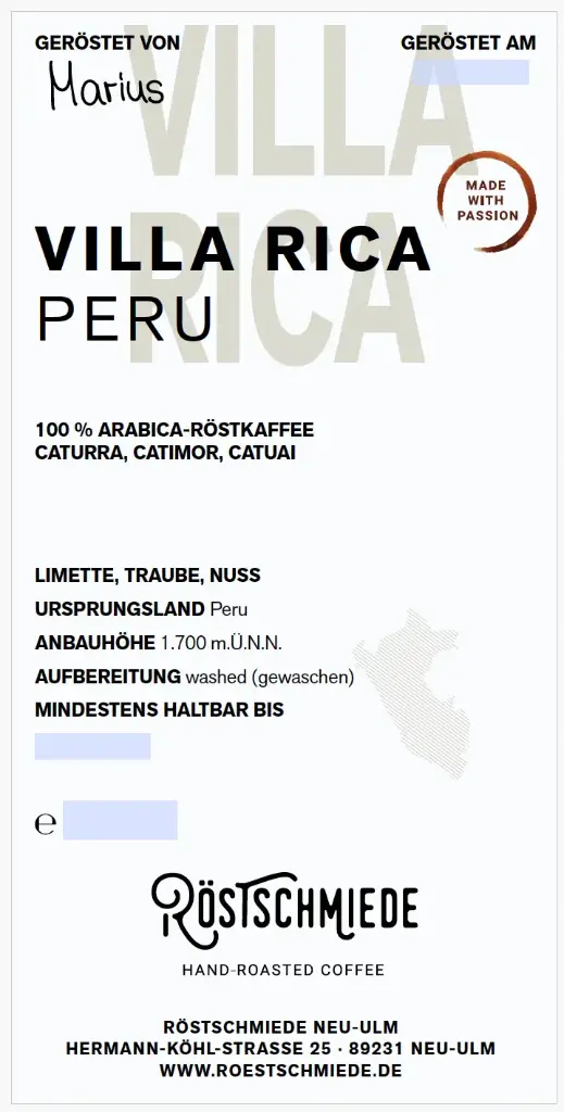 Villa Rica - Peru | Limette, Traube und Nuss