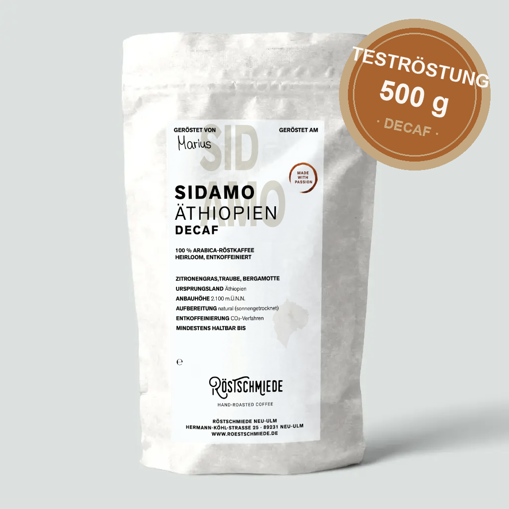Sidamo Teströstung, ENTKOFFEINIERT - Äthiopien | Zitronengras, Traube und Bergamotte 500g