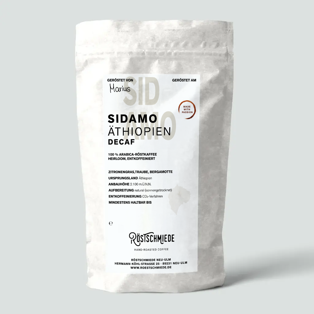 Sidamo , ENTKOFFEINIERT - Äthiopien | Zitronengras, Traube und Bergamotte 250g
